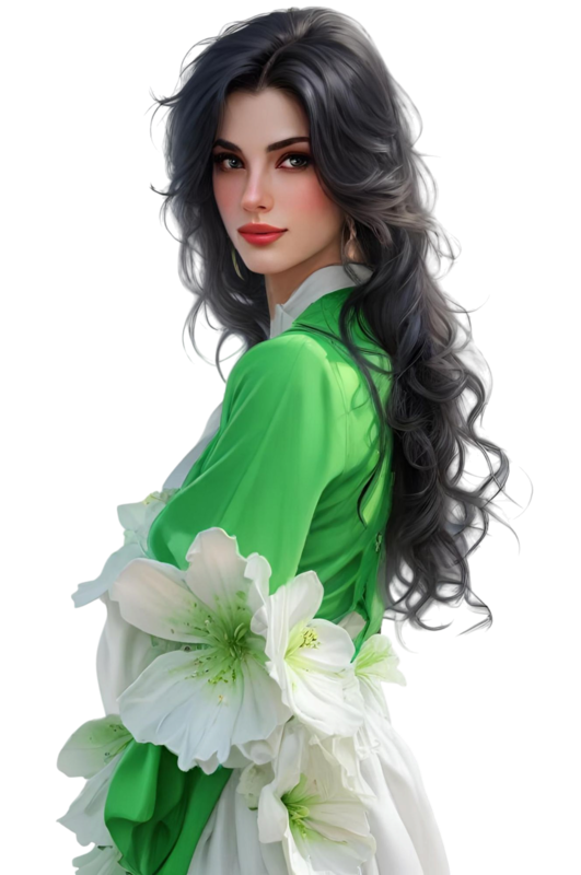 TUBE FILLE AVEC DES FLEURS 5