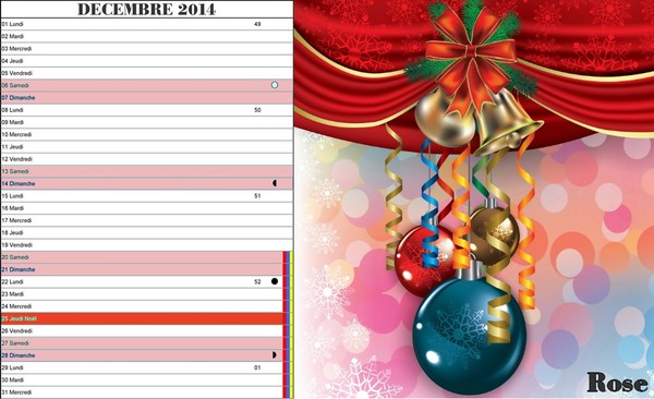 CALENDRIER DECEMBRE 2014