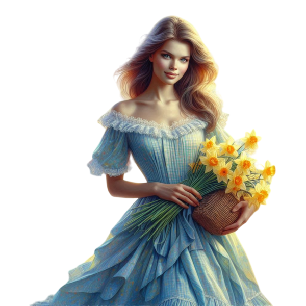 TUBE FILLE AVEC DES FLEURS 5
