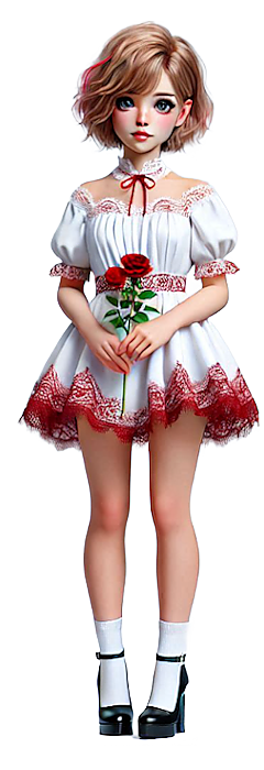 TUBE FILLE AVEC DES FLEURS 4