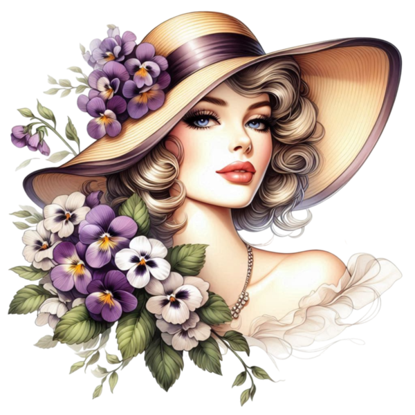 TUBE FILLE AVEC DES FLEURS 5