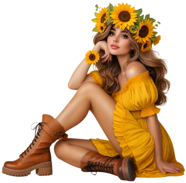 TUBE FILLE AVEC DES FLEURS 5