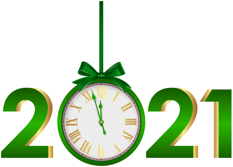2021_with_Clock_Green_PNG_Clipart.png