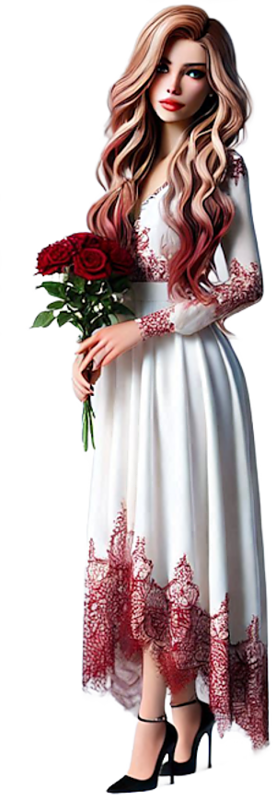 TUBE FILLE AVEC DES FLEURS 4