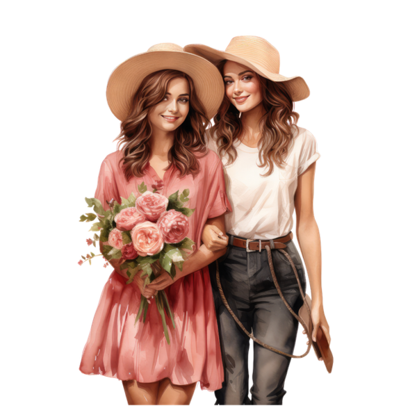 TUBE FILLE AVEC DES FLEURS 5