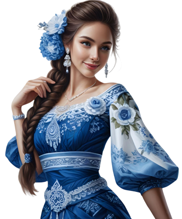 TUBE FILLE AVEC DES FLEURS 4
