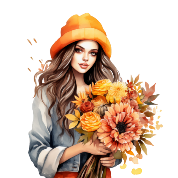 TUBE FILLE AVEC DES FLEURS 5