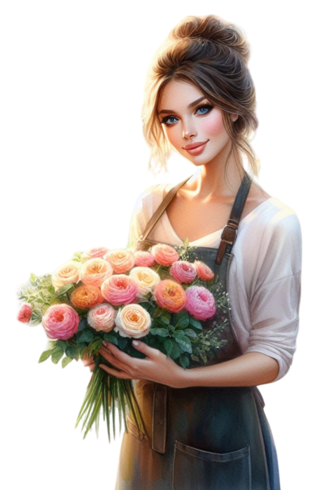 TUBE FILLE AVEC DES FLEURS 5