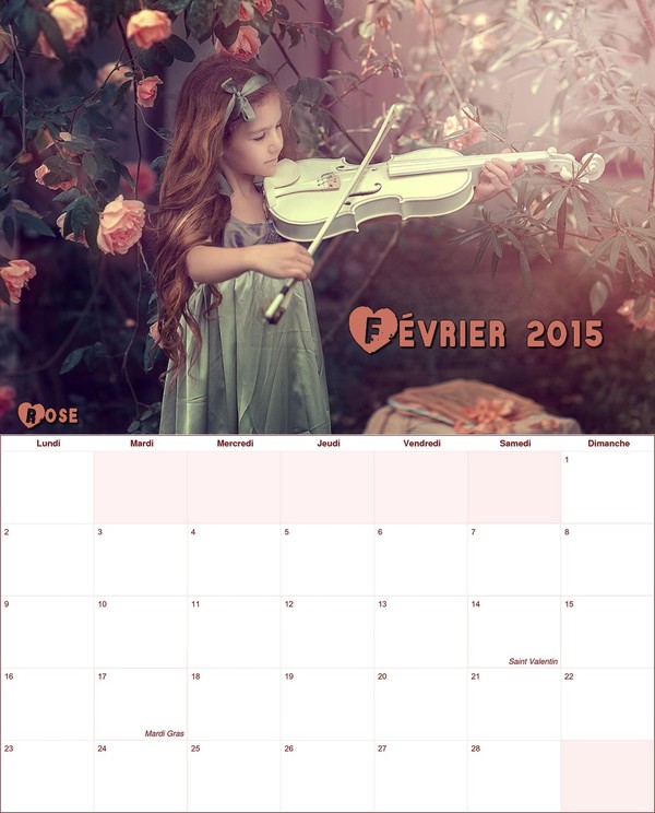 CALENDRIER FEVRIER 2015