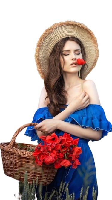TUBES FILLE AVEC DES FLEURS 5
