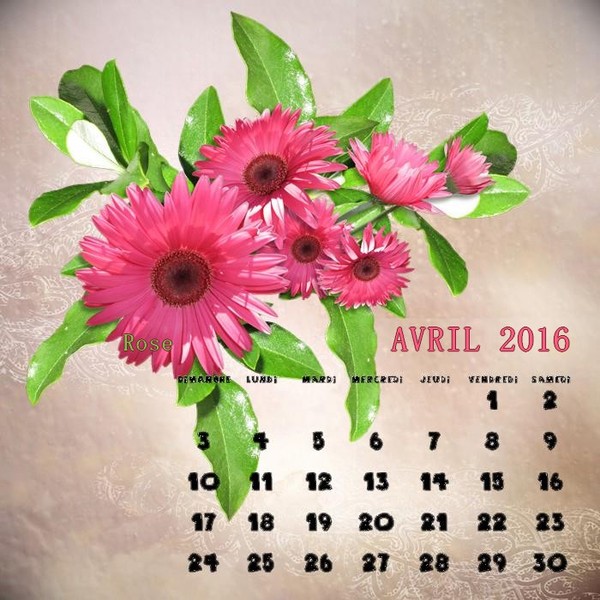 CALENDRIER AVRIL 2016