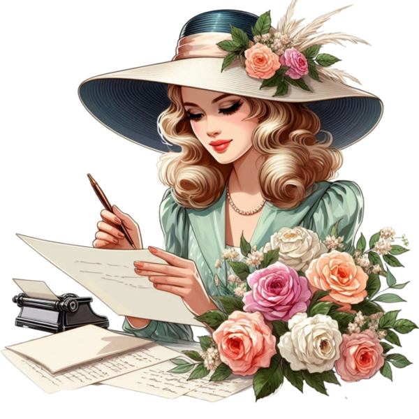 TUBE FILLE AVEC DES FLEURS 5