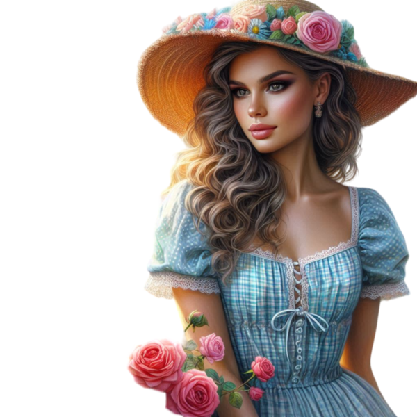 TUBE FILLE AVEC DES FLEURS 5