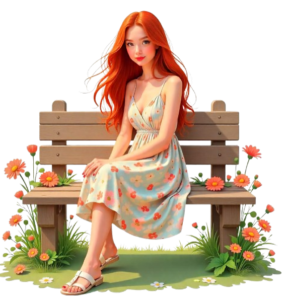 TUBE FILLE AVEC DES FLEURS 5