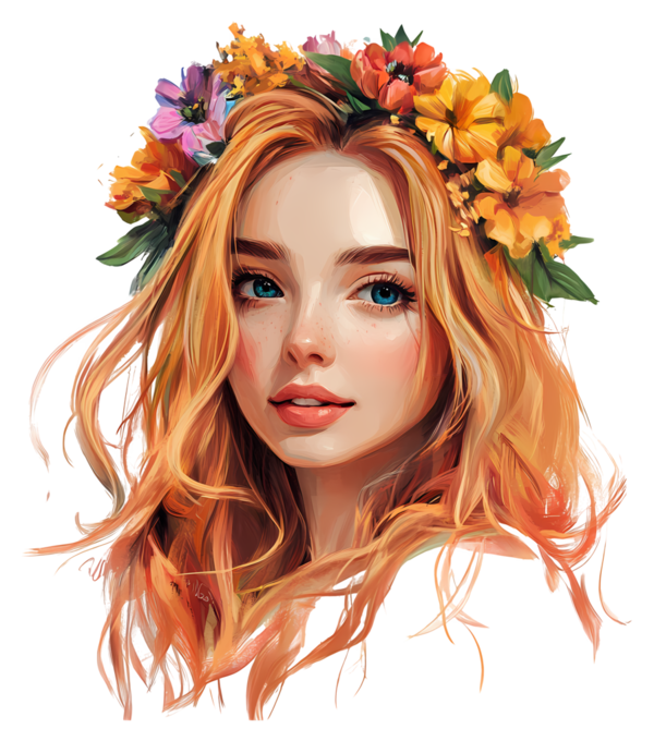 TUBE FILLE AVEC DES FLEURS 4