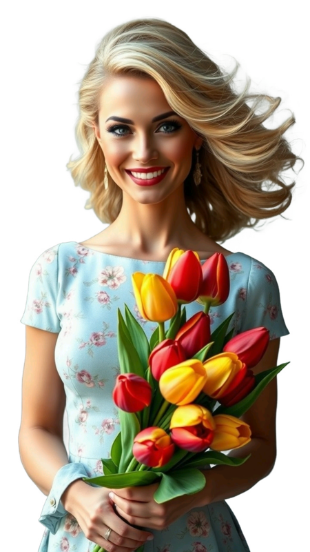 TUBE FILLE AVEC DES FLEURS 4