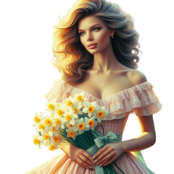 TUBE FILLE AVEC DES FLEURS 5