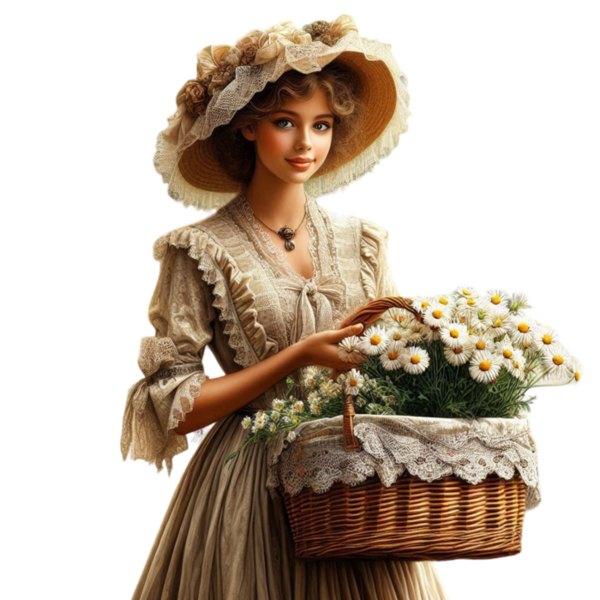 TUBE FILLE AVEC DES FLEURS 5