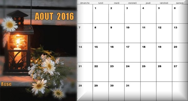 CALENDRIER AOUT 2016