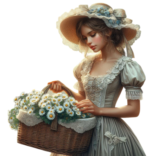 TUBE FILLE AVEC DES FLEURS 5