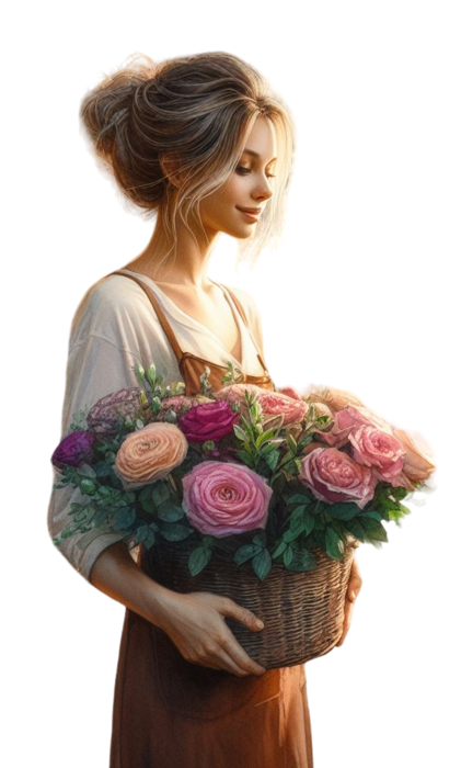 TUBE FILLE AVEC DES FLEURS 5