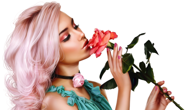 TUBES FILLE AVEC DES FLEURS 5