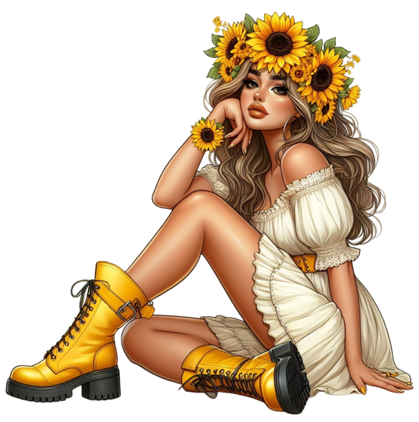 TUBE FILLE AVEC DES FLEURS 5