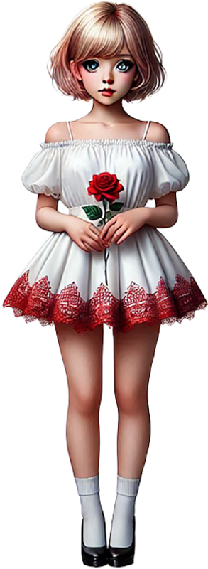 TUBE FILLE AVEC DES FLEURS 4