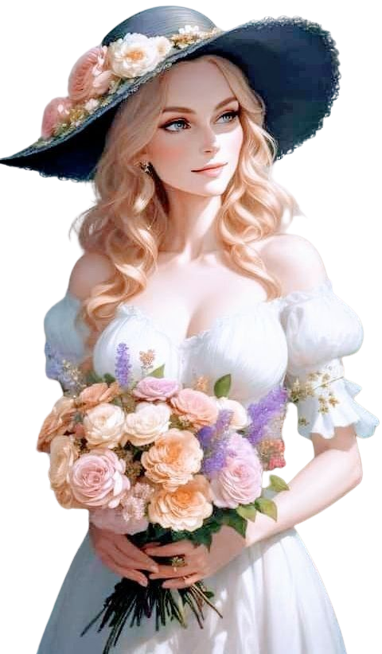 TUBES FILLE AVEC DES FLEURS 5