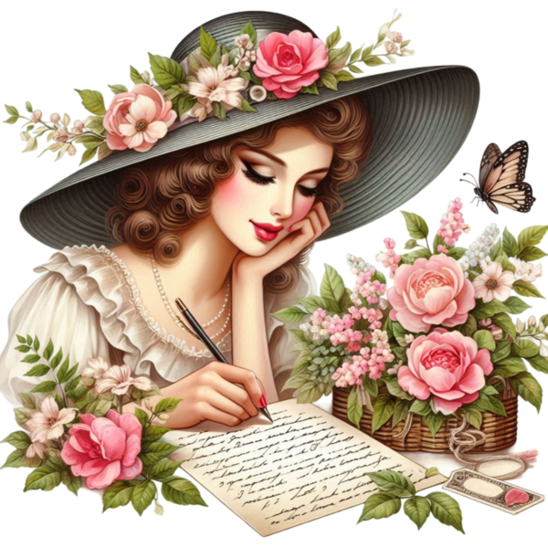 TUBE FILLE AVEC DES FLEURS 5