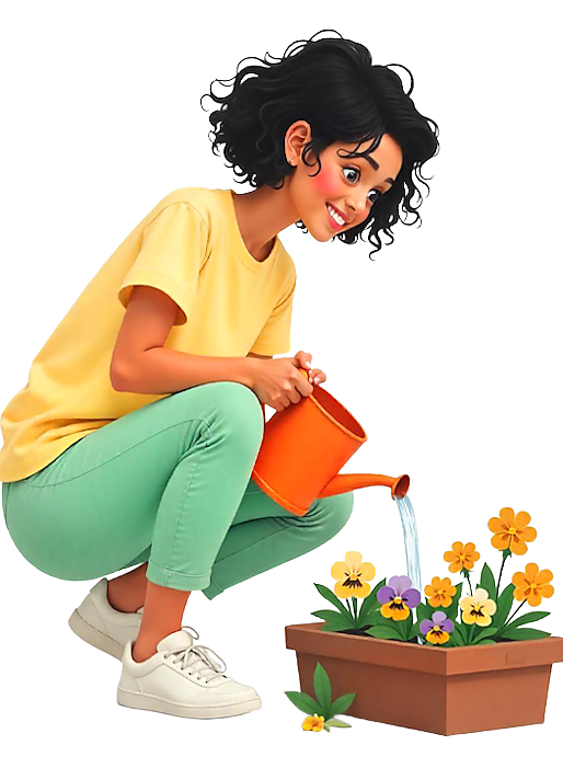 TUBE FILLE AVEC DES FLEURS 4