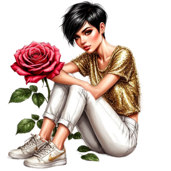 TUBE FILLE AVEC FLEUR 5