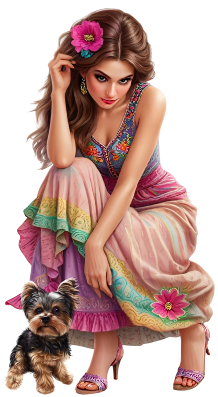 TUBE FILLE AVEC ANIMAUX 6