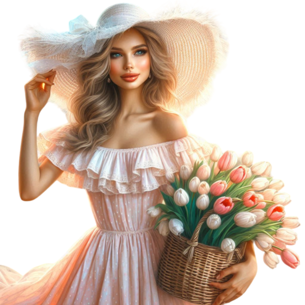 TUBE FILLE AVEC DES FLEURS 5