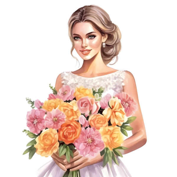 TUBE FILLE AVEC DES FLEURS 5