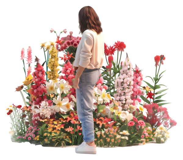 TUBES FILLE AVEC DES FLEURS 5