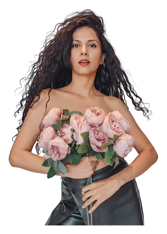 TUBES FILLE AVEC DES FLEURS 5