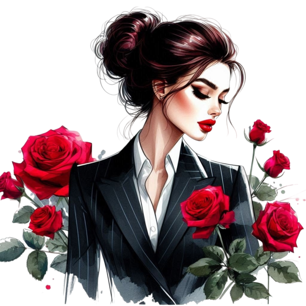 TUBE FILLE AVEC DES FLEURS 5