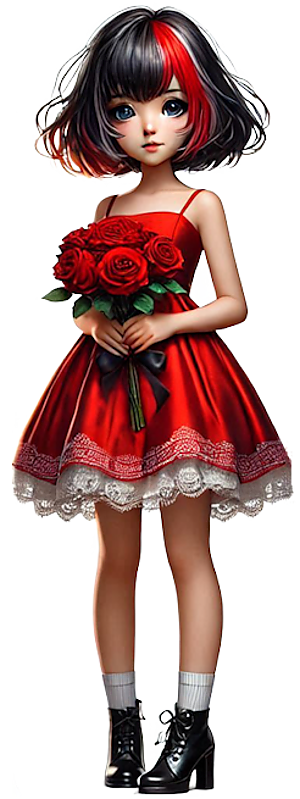 TUBE FILLE AVEC DES FLEURS 4