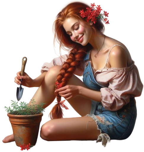TUBE FILLE AVEC DES FLEURS 5