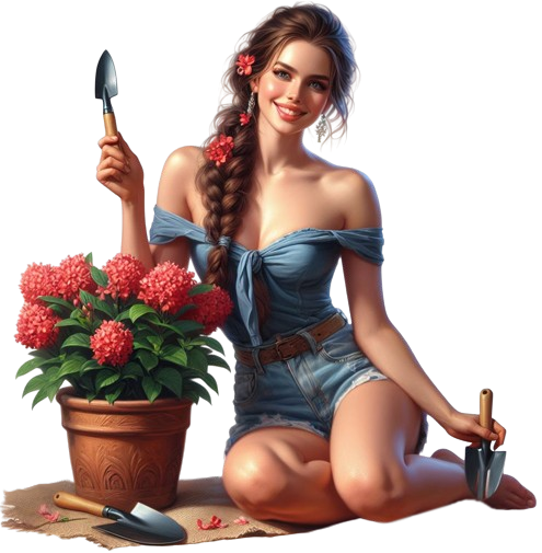 TUBE FILLE AVEC DES FLEURS 5