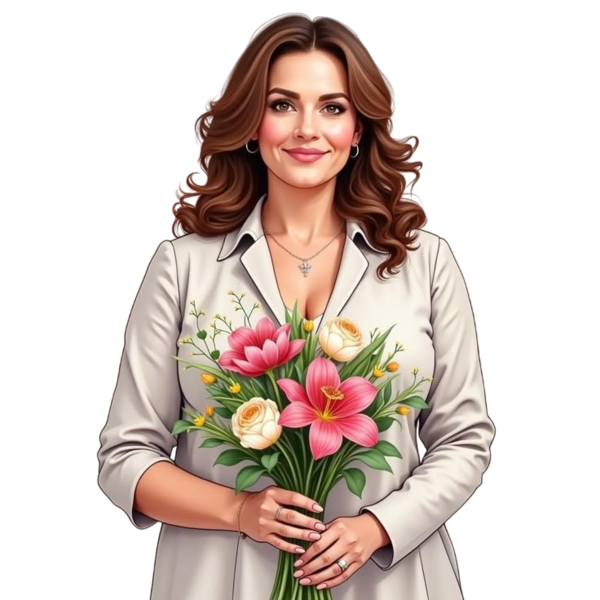 TUBE FILLE AVEC DES FLEURS 5