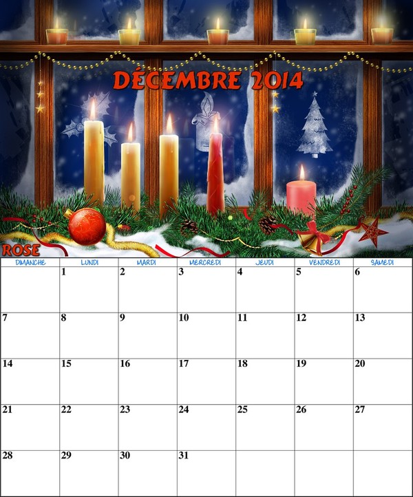 CALENDRIER DECEMBRE 2014