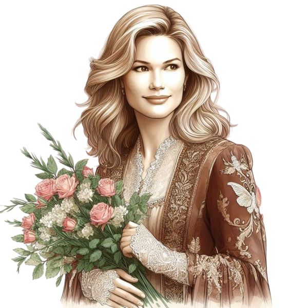 TUBE FILLE AVEC DES FLEURS 5