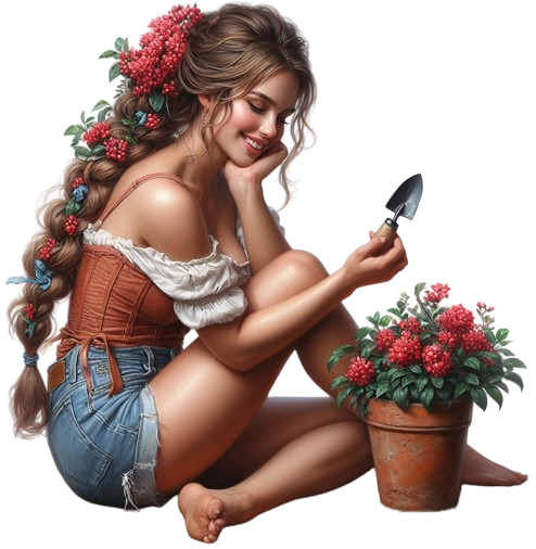 TUBE FILLE AVEC DES FLEURS 5