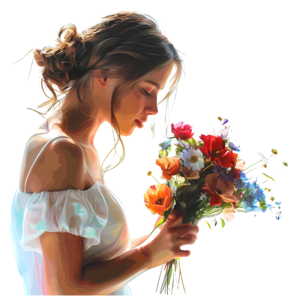 TUBES FILLE AVEC DES FLEURS 5