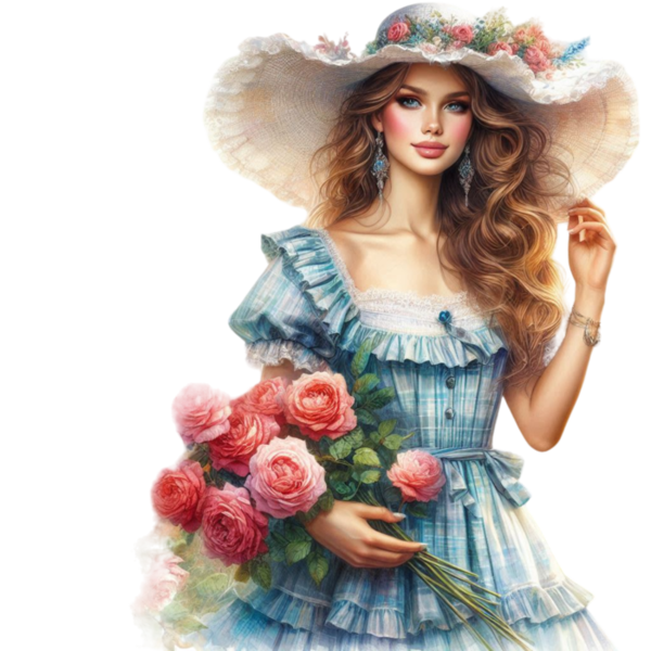 TUBE FILLE AVEC DES FLEURS 5