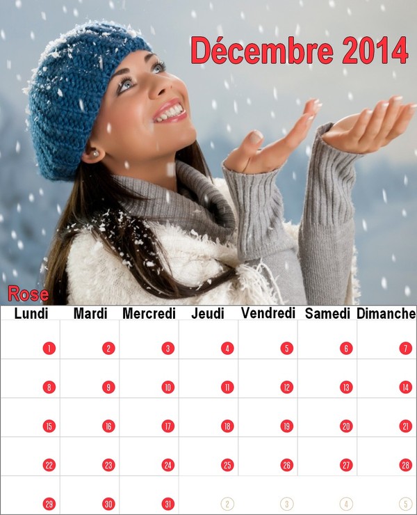 CALENDRIER DECEMBRE 2014