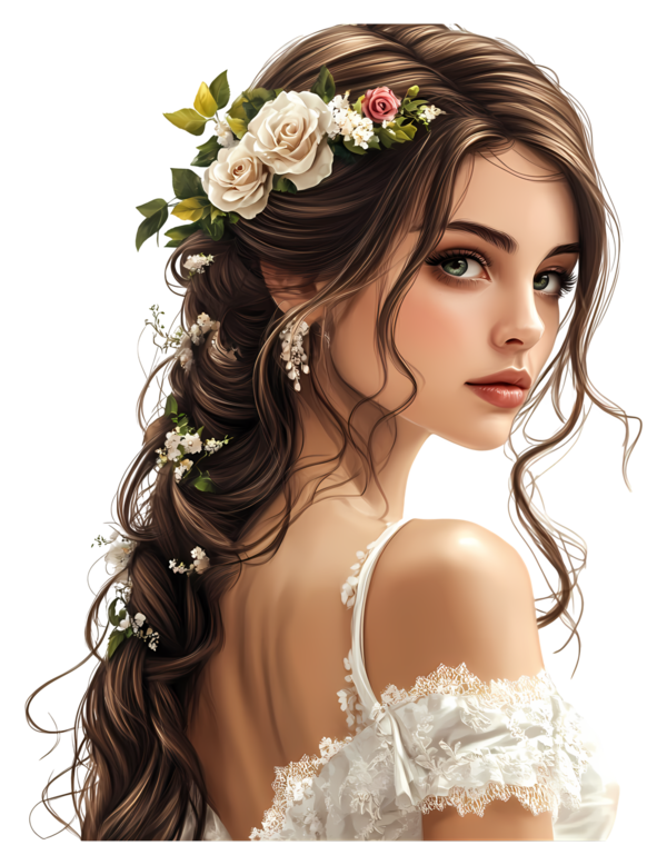 TUBES FILLE AVEC DES FLEURS 5