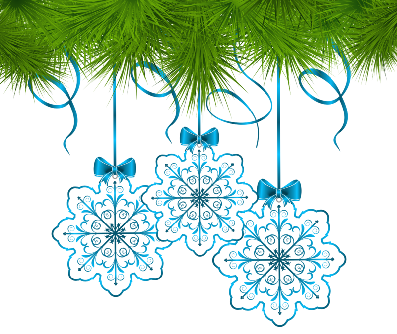 Christmas_Pine_Decor_with_Snowflakes_Ornaments_PNG_Clip_Art_Image.png